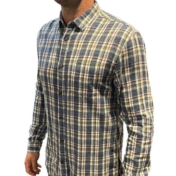 Frank & Oak flannel plaid collared button down long sleeve shirt large - Picture 5 of 10